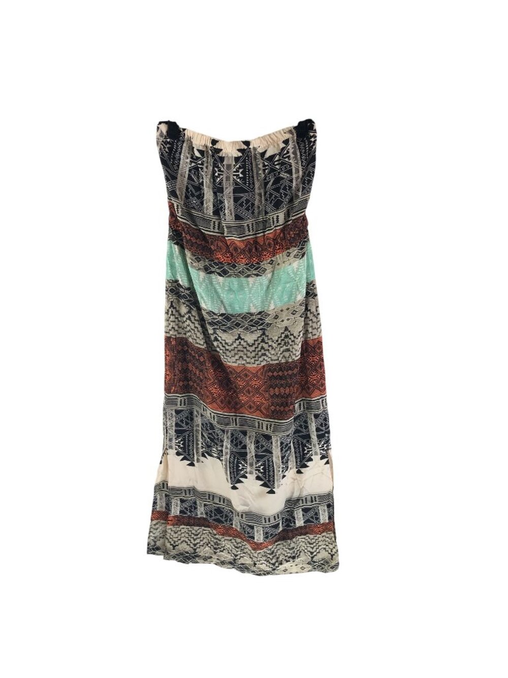 Twelfth Street by Cynthia Vincent Maxi Dress Silk Strapless Geometric Black M